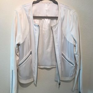 Leather and silk Truth and Pride Bomber jacket